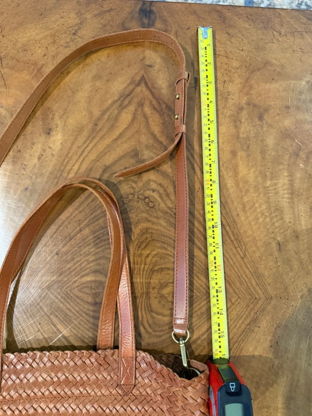 Madewell Woven Leather Tote in Cognac Brown - Picture 9 of 13